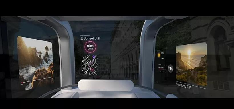 A mockup of LG's vision for the customer experience in future autonomous vehicles